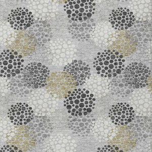 Homeroots 3' Beige Green And Ivory Polka Dot Washable Area Rug - Perfect For Indoor Or Outdoor Spaces! 3' X 5' Polyester 594250