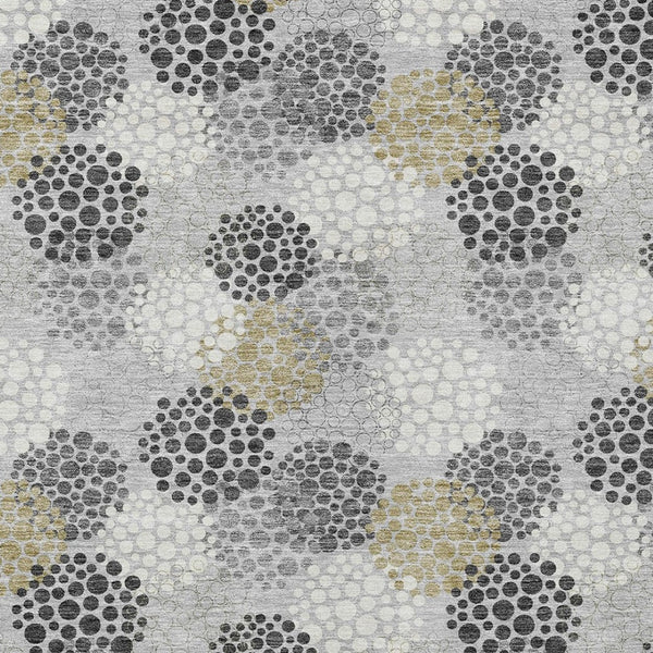 Homeroots 3' Beige Green And Ivory Polka Dot Washable Area Rug - Perfect For Indoor Or Outdoor Spaces! 5' X 8' Polyester 594251