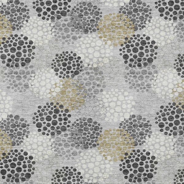 Homeroots 3' Beige Green And Ivory Polka Dot Washable Area Rug - Perfect For Indoor Or Outdoor Spaces! 8' X 10' Polyester 594253