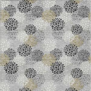 Homeroots 3' Beige Green And Ivory Polka Dot Washable Area Rug - Perfect For Indoor Or Outdoor Spaces! 9' X 12' Polyester 594254