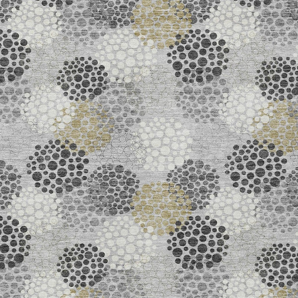 Homeroots 3' Beige Green And Ivory Polka Dot Washable Area Rug - Perfect For Indoor Or Outdoor Spaces! 9' X 12' Polyester 594254