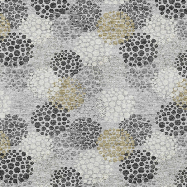 Homeroots 3' Beige Green And Ivory Polka Dot Washable Area Rug - Perfect For Indoor Or Outdoor Spaces! 10' X 14' Polyester 594255