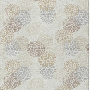 Homeroots 3' Beige Green And Ivory Polka Dot Washable Area Rug - Perfect For Indoor Or Outdoor Spaces! 9' X 12' Polyester 594260