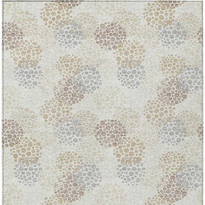 Homeroots 3' Beige Green And Ivory Polka Dot Washable Area Rug - Perfect For Indoor Or Outdoor Spaces! 10' X 14' Polyester 594261