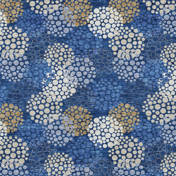 Homeroots 3' Beige Green And Ivory Polka Dot Washable Area Rug - Perfect For Indoor Or Outdoor Spaces! 3' X 5' Polyester 594262