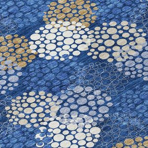 Homeroots 3' Beige Green And Ivory Polka Dot Washable Area Rug - Perfect For Indoor Or Outdoor Spaces! 3' X 5' Polyester 594262