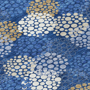 Homeroots 3' Beige Green And Ivory Polka Dot Washable Area Rug - Perfect For Indoor Or Outdoor Spaces! 8' Round Polyester 594264