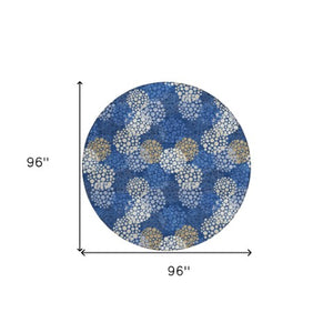 Homeroots 3' Beige Green And Ivory Polka Dot Washable Area Rug - Perfect For Indoor Or Outdoor Spaces! 8' Round Polyester 594264