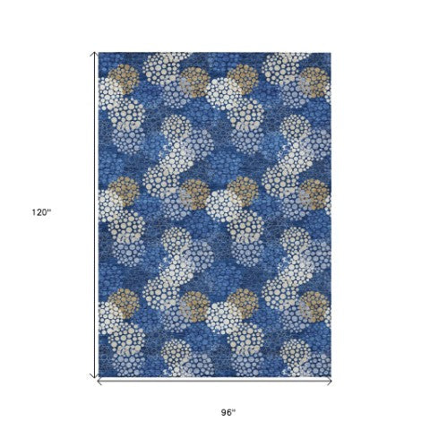 Homeroots 3' Beige Green And Ivory Polka Dot Washable Area Rug - Perfect For Indoor Or Outdoor Spaces! 8' X 10' Polyester 594265