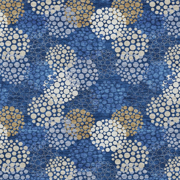 Homeroots 3' Beige Green And Ivory Polka Dot Washable Area Rug - Perfect For Indoor Or Outdoor Spaces! 9' X 12' Polyester 594266