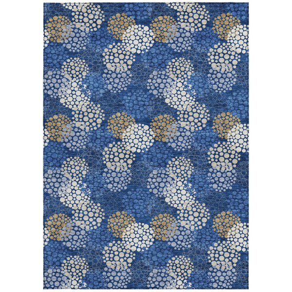 Homeroots 3' Beige Green And Ivory Polka Dot Washable Area Rug - Perfect For Indoor Or Outdoor Spaces! 10' X 14' Polyester 594267