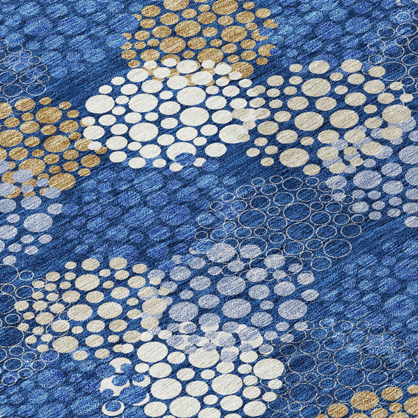 Homeroots 3' Beige Green And Ivory Polka Dot Washable Area Rug - Perfect For Indoor Or Outdoor Spaces! 10' X 14' Polyester 594267