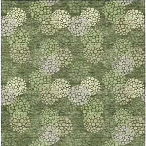 Homeroots 3' Beige Green And Ivory Polka Dot Washable Area Rug - Perfect For Indoor Or Outdoor Spaces! 3' X 5' Polyester 594268