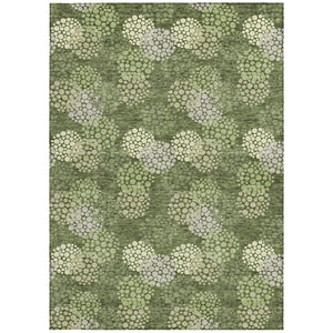 Homeroots 3' Beige Green And Ivory Polka Dot Washable Area Rug - Perfect For Indoor Or Outdoor Spaces! 5' X 8' Polyester 594269