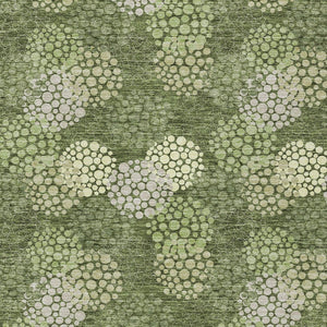 Homeroots 3' Beige Green And Ivory Polka Dot Washable Area Rug - Perfect For Indoor Or Outdoor Spaces! 5' X 8' Polyester 594269