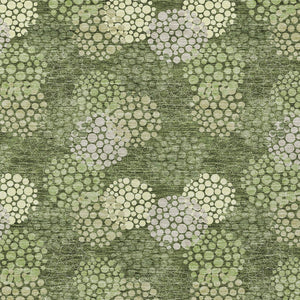 Homeroots 3' Beige Green And Ivory Polka Dot Washable Area Rug - Perfect For Indoor Or Outdoor Spaces! 8' X 10' Polyester 594271