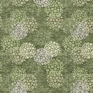 Homeroots 3' Beige Green And Ivory Polka Dot Washable Area Rug - Perfect For Indoor Or Outdoor Spaces! 10' X 14' Polyester 594273