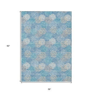 Homeroots 3' Beige Green And Ivory Polka Dot Washable Area Rug - Perfect For Indoor Or Outdoor Spaces! 3' X 5' Polyester 594280