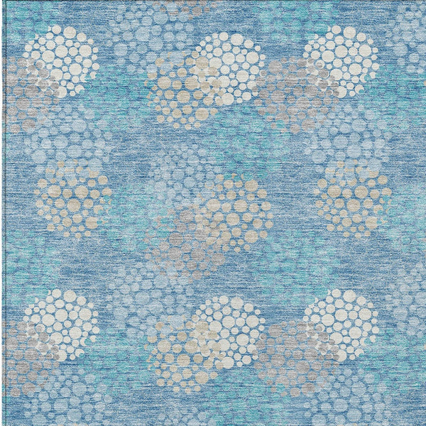 Homeroots 3' Beige Green And Ivory Polka Dot Washable Area Rug - Perfect For Indoor Or Outdoor Spaces! 5' X 8' Polyester 594281