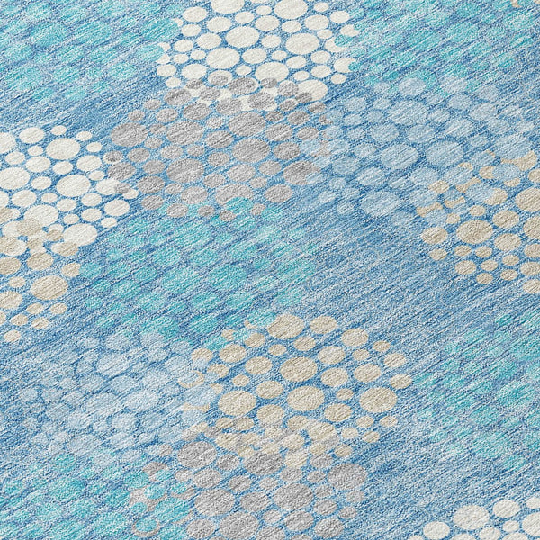 Homeroots 3' Beige Green And Ivory Polka Dot Washable Area Rug - Perfect For Indoor Or Outdoor Spaces! 5' X 8' Polyester 594281