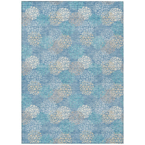 HomeRoots 9' Sky Blue, Gray & Ivory Polka Dot Washable Area Rug for Indoor/Outdoor Spaces - Durable & Stylish 9' X 12' 594284