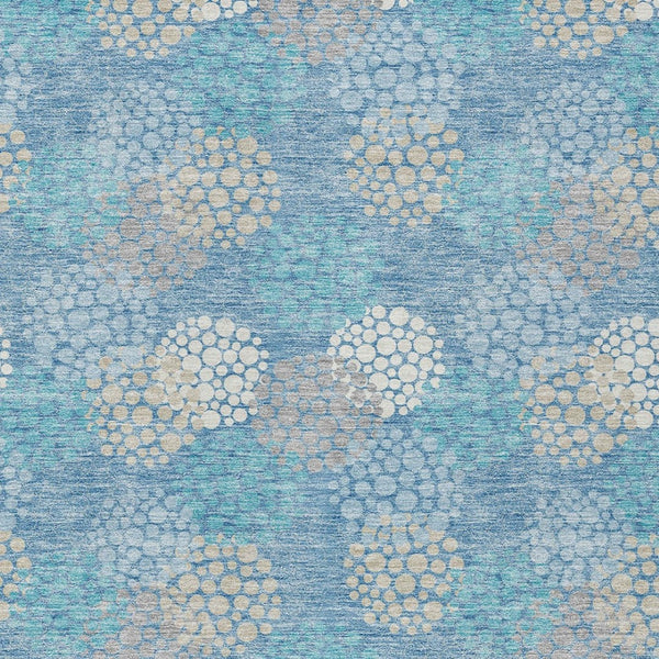 Homeroots 3' Beige Green And Ivory Polka Dot Washable Area Rug - Perfect For Indoor Or Outdoor Spaces! 9' X 12' Polyester 594284