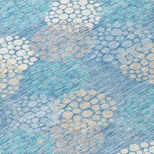 Homeroots 3' Beige Green And Ivory Polka Dot Washable Area Rug - Perfect For Indoor Or Outdoor Spaces! 9' X 12' Polyester 594284