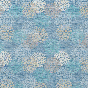 Homeroots 3' Beige Green And Ivory Polka Dot Washable Area Rug - Perfect For Indoor Or Outdoor Spaces! 10' X 14' Polyester 594285