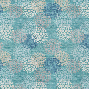 Homeroots 3' Beige Green And Ivory Polka Dot Washable Area Rug - Perfect For Indoor Or Outdoor Spaces! 3' X 5' Polyester 594286