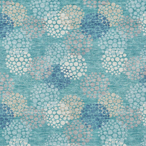 Homeroots 3' Beige Green And Ivory Polka Dot Washable Area Rug - Perfect For Indoor Or Outdoor Spaces! 8' X 10' Polyester 594289