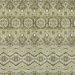 Homeroots 3' Stylish Moroccan Area Rug In Artichoke Green, Gray & Ivory - Washable For Indoor & Outdoor Use 9' X 12' Polyester 594296