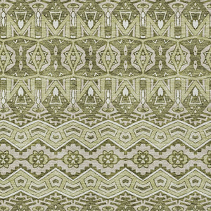 Homeroots 3' Stylish Moroccan Area Rug In Artichoke Green, Gray & Ivory - Washable For Indoor & Outdoor Use 10' X 14' Polyester 594297