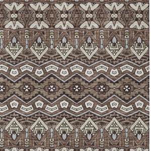 Homeroots 3' Stylish Moroccan Area Rug In Artichoke Green, Gray & Ivory - Washable For Indoor & Outdoor Use 3' X 5' Polyester 594298