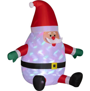 English Elm Christmas Inflatable Santa Six Foot Yard Decor with Rotating Multicolor Light Show T3971P416116