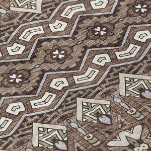 Homeroots 3' Stylish Moroccan Area Rug In Artichoke Green, Gray & Ivory - Washable For Indoor & Outdoor Use 8' Round Polyester 594300