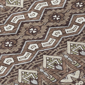 Homeroots 3' Stylish Moroccan Area Rug In Artichoke Green, Gray & Ivory - Washable For Indoor & Outdoor Use 8' X 10' Polyester 594301