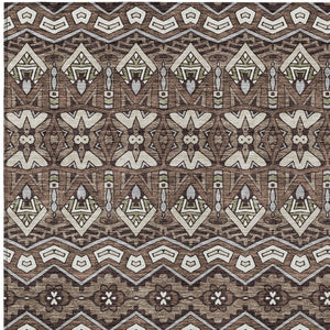 Homeroots 3' Stylish Moroccan Area Rug In Artichoke Green, Gray & Ivory - Washable For Indoor & Outdoor Use 9' X 12' Polyester 594302
