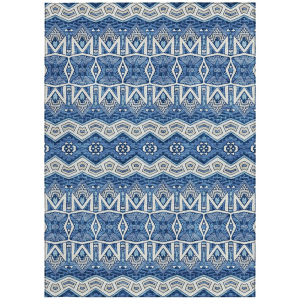 Homeroots 3' Stylish Moroccan Area Rug In Artichoke Green, Gray & Ivory - Washable For Indoor & Outdoor Use 3' X 5' Polyester 594304