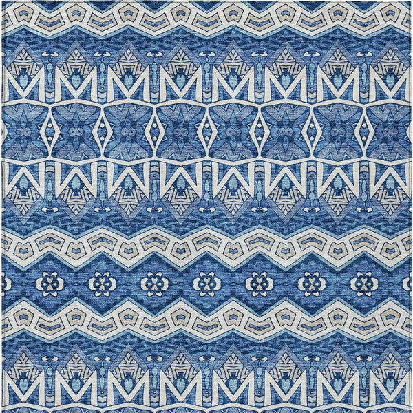 Homeroots 3' Stylish Moroccan Area Rug In Artichoke Green, Gray & Ivory - Washable For Indoor & Outdoor Use 3' X 5' Polyester 594304