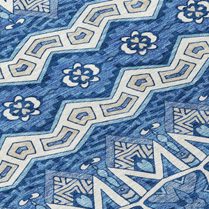 Homeroots 3' Stylish Moroccan Area Rug In Artichoke Green, Gray & Ivory - Washable For Indoor & Outdoor Use 8' Round Polyester 594306