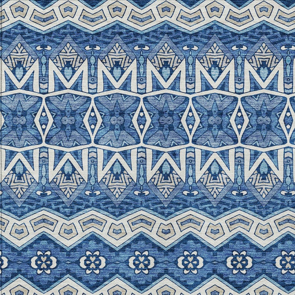 Homeroots 3' Stylish Moroccan Area Rug In Artichoke Green, Gray & Ivory - Washable For Indoor & Outdoor Use 8' X 10' Polyester 594307