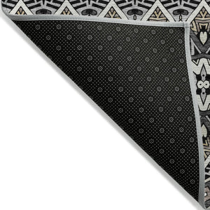 Homeroots 3' Stylish Moroccan Area Rug In Artichoke Green, Gray & Ivory - Washable For Indoor & Outdoor Use 5' X 8' Polyester 594311