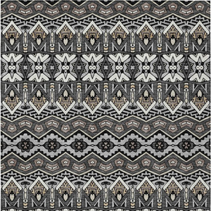 Homeroots 3' Stylish Moroccan Area Rug In Artichoke Green, Gray & Ivory - Washable For Indoor & Outdoor Use 9' X 12' Polyester 594314