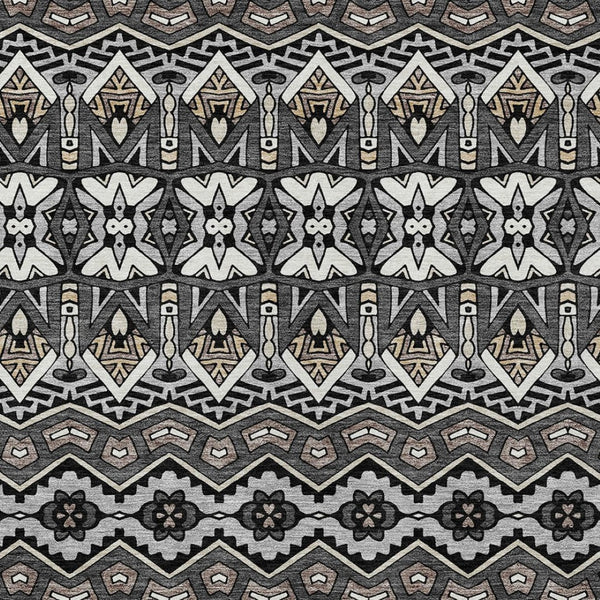 Homeroots 3' Stylish Moroccan Area Rug In Artichoke Green, Gray & Ivory - Washable For Indoor & Outdoor Use 10' X 14' Polyester 594315