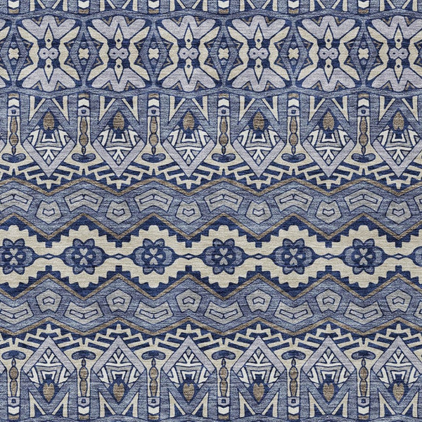 Homeroots 3' Stylish Moroccan Area Rug In Artichoke Green, Gray & Ivory - Washable For Indoor & Outdoor Use 5' X 8' Polyester 594317