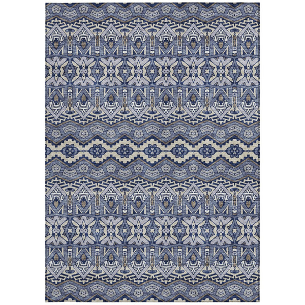 Homeroots 3' Stylish Moroccan Area Rug In Artichoke Green, Gray & Ivory - Washable For Indoor & Outdoor Use 8' X 10' Polyester 594319