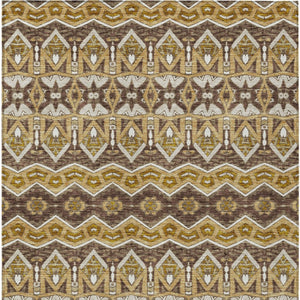 Homeroots 3' Stylish Moroccan Area Rug In Artichoke Green, Gray & Ivory - Washable For Indoor & Outdoor Use 3' X 5' Polyester 594322