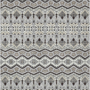 Homeroots 3' Stylish Moroccan Area Rug In Artichoke Green, Gray & Ivory - Washable For Indoor & Outdoor Use 3' X 5' Polyester 594328