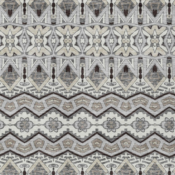 Homeroots 3' Stylish Moroccan Area Rug In Artichoke Green, Gray & Ivory - Washable For Indoor & Outdoor Use 10' X 14' Polyester 594333