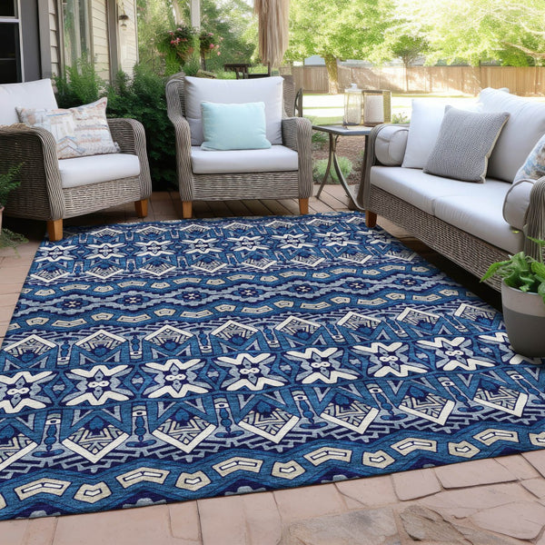 Homeroots 3' Stylish Moroccan Area Rug In Artichoke Green, Gray & Ivory - Washable For Indoor & Outdoor Use 3' X 5' Polyester 594334
